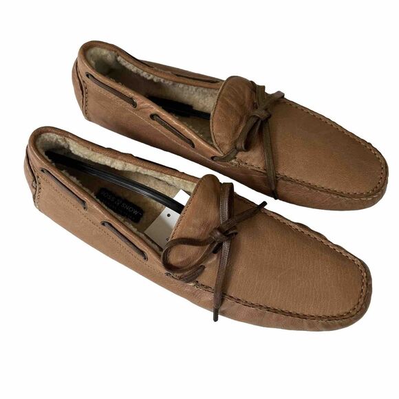 Ross & Snow Davide Leather Driving Shoes Loafers Size 12 Tan - Picture 2 of 6